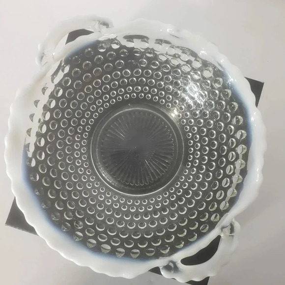 Vintage Anchor Hocking Hobnail Moonstone Clear Opalescent  Bowl. - Picture 6 of 9